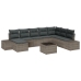 Conjunto de sofá de jardín 9 piezas Gris Ratán