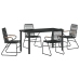 Juego de Comedor de Jardín  5 Piezas Negro Ratán de PVC