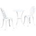 Conjunto de Bistro de Jardín de 3 Piezas  Blanco de Aluminio Fundido