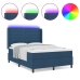 Cama Box Spring  con colchón y LED azul 140x200 cm tela