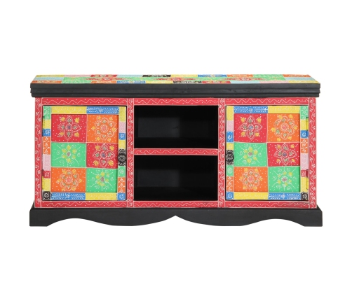 Mueble de TV Multicolor 100x35x50 cm Madera Sólida de Mango