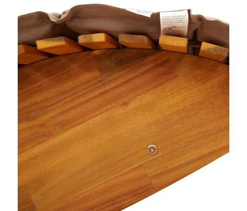 Tumbona Solar Juego de 2 Taupe Madera maciza de Acacia Estándar