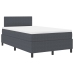 Cama con Box Spring  con Colchón Gris Oscuro 120x200 cm Tela de Corduroy