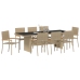 Juego de Comedor de Jardín de 9 Piezas  Beige Poliratán