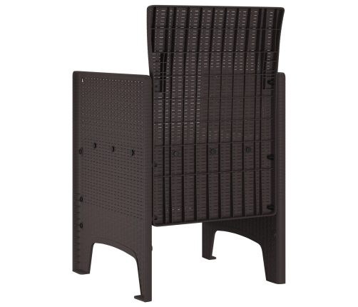 Silla de Jardín Set de 4 Marrón con cojín crema