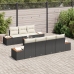 Conjunto de Sofás de Jardín de 8 Piezas con Cojines Negro Rattan