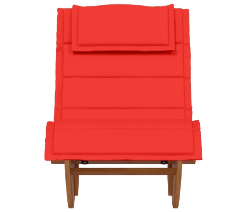 Tumbona Set de 2 Rojo Madera y Tela Estándar Plegable