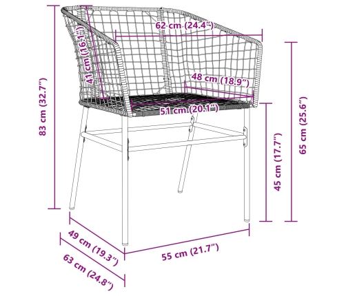Conjunto de Comedor de Jardín de 9 Piezas Marrón Poliratán