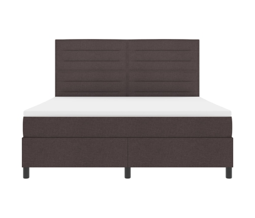 Cama Box Spring  con Colchón Gris Oscuro Super King de Tela