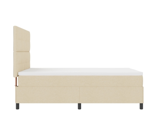 Cama con Somier y Colchón Crema 140x200 cm Tela