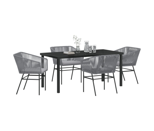 Set de 3 Gris Poliratán, Acero recubierto Estándar Duradero