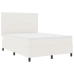 Cama con Box Spring  con Colchón&LED Crema 140x200 cm Tela de Terciopelo