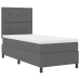 Cama de Base de Resorte  con Colchón Gris Oscuro 100x200 cm Tela