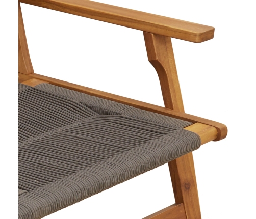 Banco de Jardín Gris 76x122x73 cm Madera Sólida de Acacia