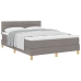 Cama con Resorte  con Colchón Taupe 140x200 cm Tela