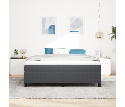Cama con somier  con colchón gris oscuro super king tela de corduroy