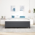 Cama con somier  con colchón gris oscuro super king tela de corduroy