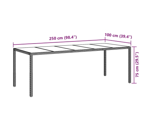 Juego de Comedor de Jardín de 11 Piezas con Cojines Beige Poliratán