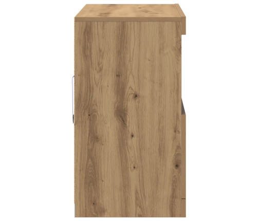 Aparador  con luces LED de roble artesanal 81x37x67 cm