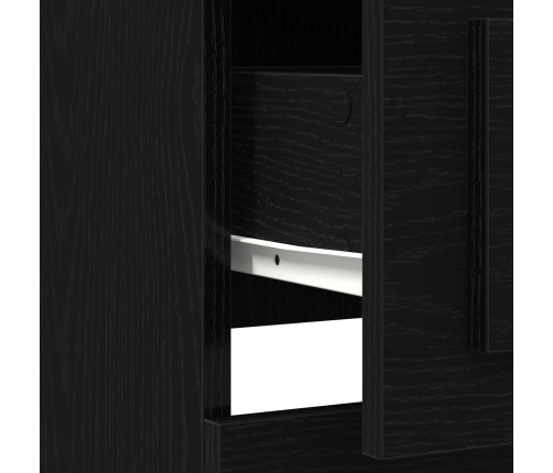 Alacena Negro Roble 132x35,5x103,5 cm Madera Elaborada