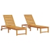 Tumbonas  2 pcs Madera Sólida de Teca, Tumbona  Madera Sólida de Teca