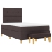 Cama Box Spring  con colchón y banco marrón oscuro 120x200 cm de tela