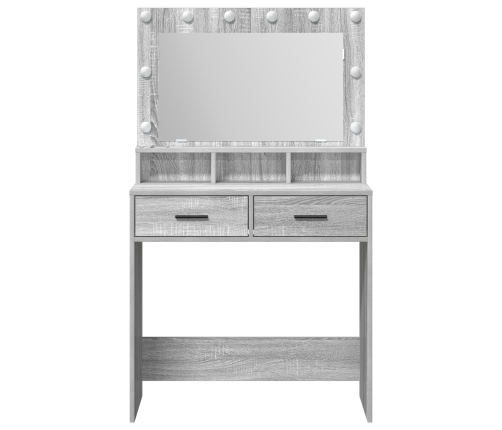 Tocador con Luces LED Gris Sonoma 79x41x135 cm de