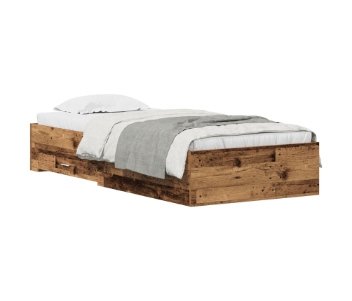 Estructura de Cama Madera Vieja 90x200 cm Madera Fabricada