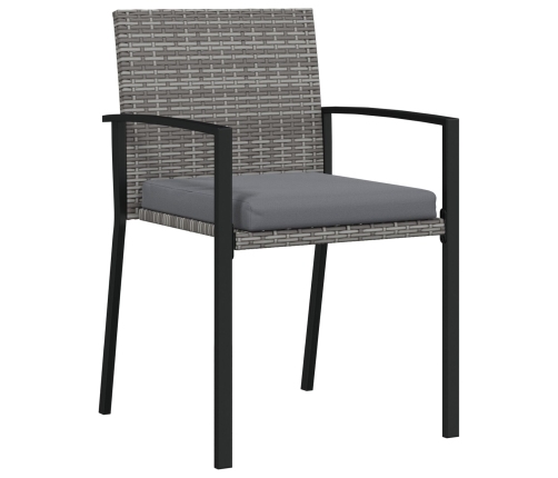 Juego de Comedor de Jardín de 3 Piezas Gris Poliratán