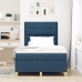 Cama Box Spring  con Colchón Azul 120x200 cm Tela