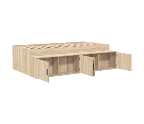 Cama con almacenamiento  Roble Sonoma 100x200 cm
