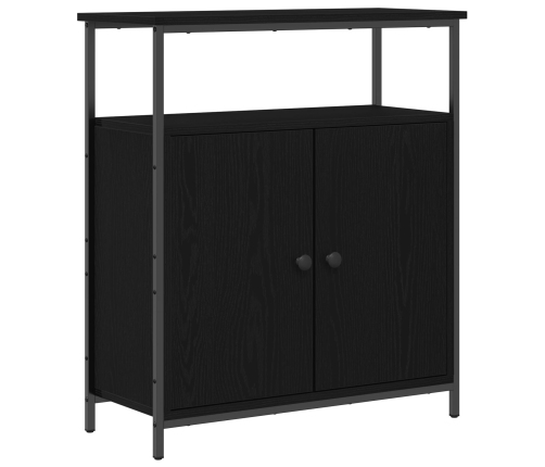 Aparador Negro de Roble 70x30x80 cm de Madera Ingenierizada