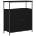 Aparador Negro de Roble 70x30x80 cm de Madera Ingenierizada