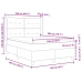 Cama Box Spring  con colchón y LED Crema 160x200 cm Tela