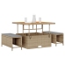 Conjunto de Comedor de Jardín de 3 Piezas con Cojines Beige de Ratán Polímero y Acacia