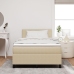 Cama con Box Spring con Colchón Verde Claro Gris 120x200 cm Tela de Corduroy
