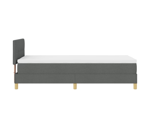 Cama con Box Spring  y colchón gris oscuro 100x200 cm Tela