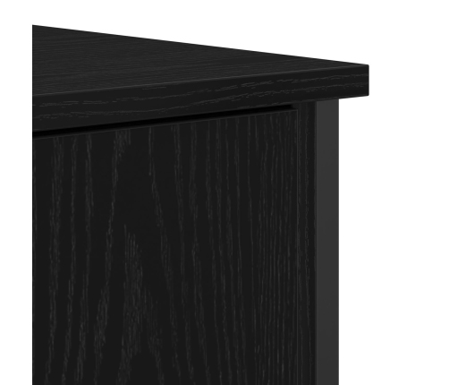 Aparador  Roble Negro 70x30x80 cm Madera Ingenierizada y Acero