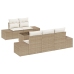 Conjunto de sofá de jardín de 6 piezas con cojines beige poliratán