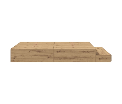 Marco de Cama con Almacenamiento  Roble Artesanal Madera Diseñada