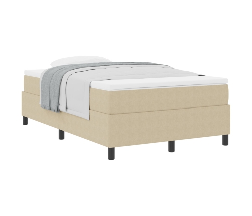 Cama con Somier con Colchón Beige 120x200 cm Tela de Corduroy