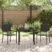 Conjunto de Comedor de Jardín de 3 Piezas Negro de Poliratán