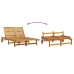 Sillón doble de sol con ruedas y cojín de madera maciza de acacia