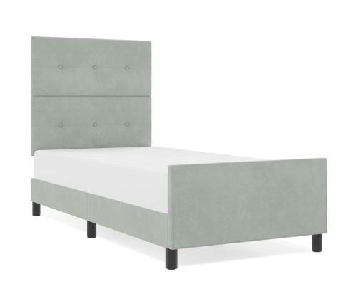 Estructura de Cama  Gris Claro 90x200 cm Terciopelo
