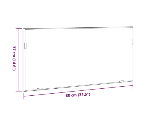 Gabinete Espejo de Baño  con Luz LED Roble Marrón 80x37 cm