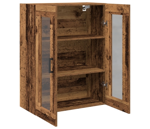 Gabinete Montado en la Pared de  con Puertas de Vidrio - Madera Vieja - 69.5x34x90 cm