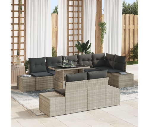 Set de Sofa de Jardín  Juego de 9 Beige, Negro