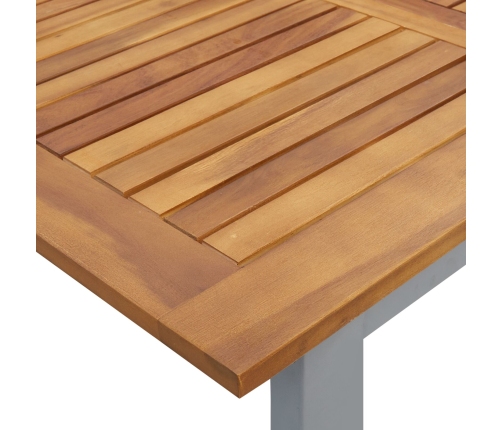 Conjunto de Comedor de Jardín  5 Piezas Tono Gris y Madera