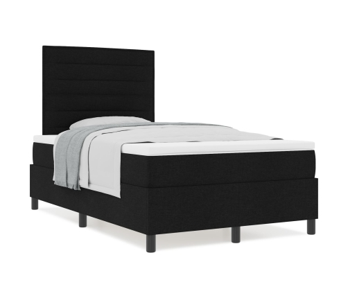 Cama tipo Box Spring con Colchón Negra 120x200 cm Tela