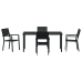 Conjunto de Comedor de Jardín de 5 Piezas Negro HDPE